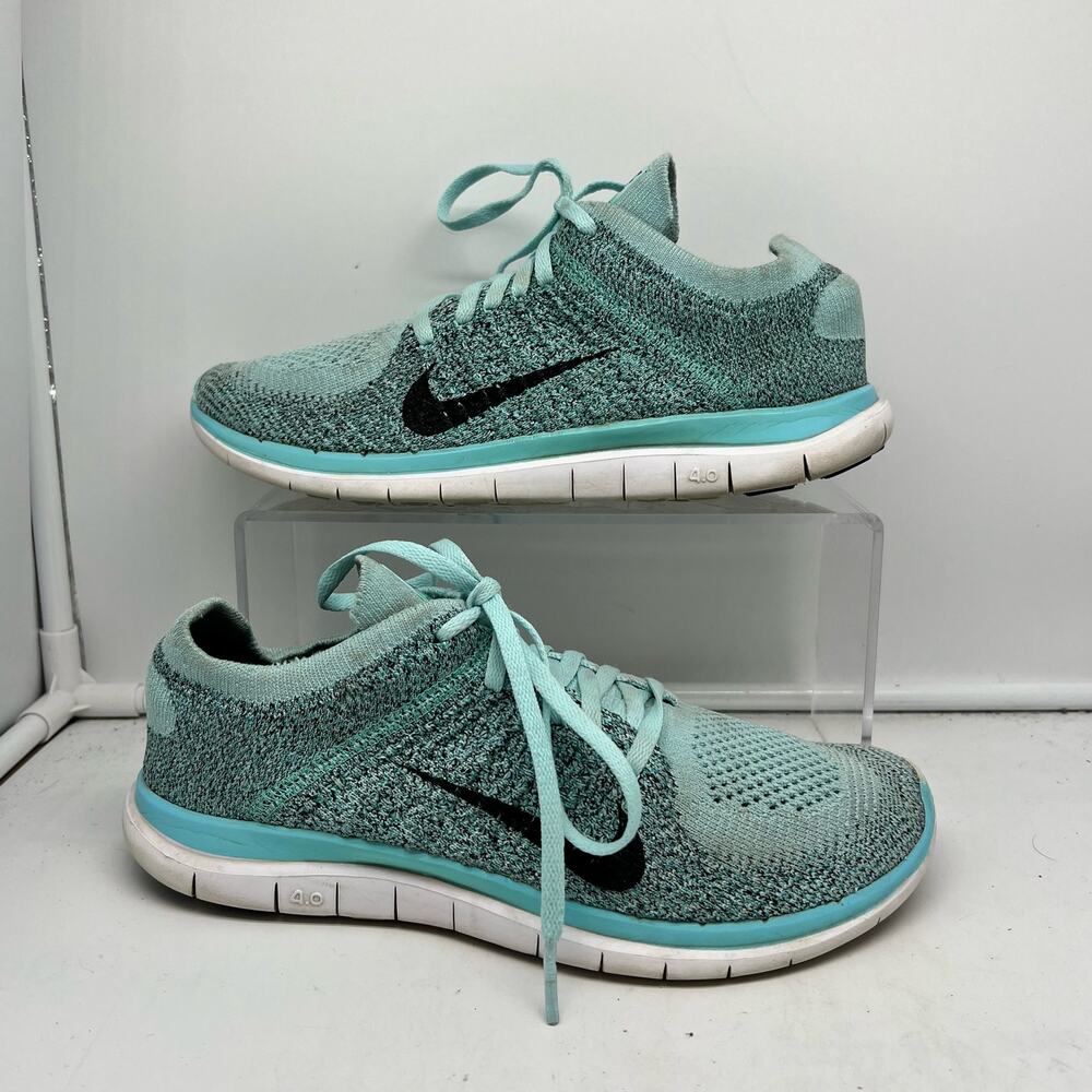 Nike Shoes Womens 8.5 Free 4.0 Flyknit Running Glacier Ice Turquoise 631050